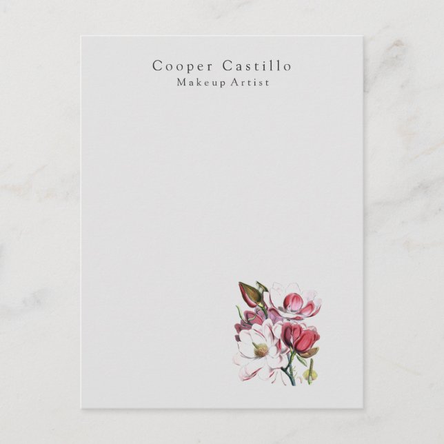 Modern Simple Professional Minimalist Magnolias Postcard (Front)