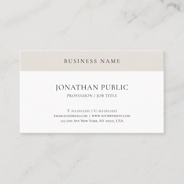Modern Simple Professional Minimalistic Template Business Card (Front)