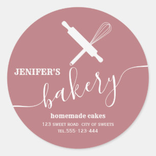 Modern simple Professional rolling pin whisk  Clas Classic Round Sticker