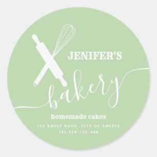 Modern simple Professional rolling pin whisk Class Classic Round Sticker