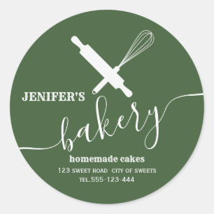 Modern simple Professional rolling pin whisk Class Classic Round Sticker