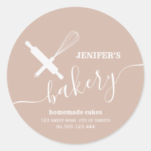 Modern simple Professional rolling pin whisk Classic Round Sticker