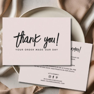 Modern simple professional thank you order card