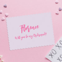Modern Simple Purple Bridesmaid Proposal Card