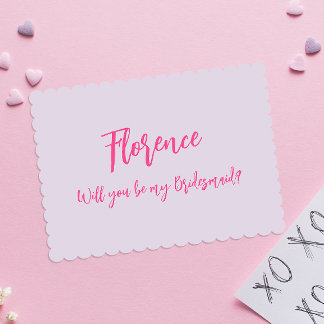 Modern Simple Purple Bridesmaid Proposal Card