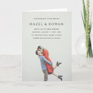 Modern Simple QR Code Photo Wedding Invitation