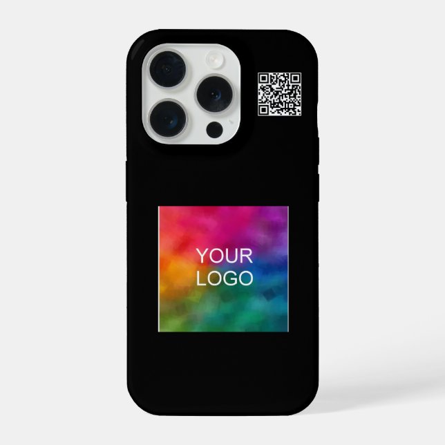 Modern Simple QR Code Upload Logo Promotional iPhone Case (Back)