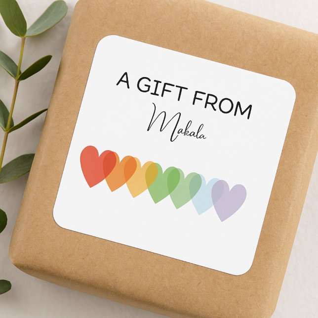 Modern Simple Rainbow A Gift For Square Sticker (Creator Uploaded)