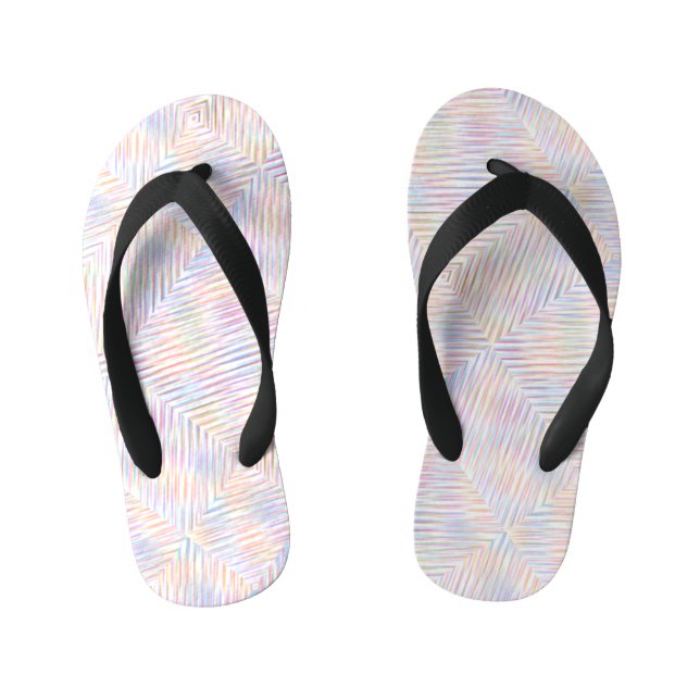 Modern Simple Rainbow line stripes Pattern  Kid's Jandals (Footbed)