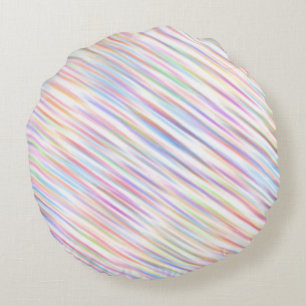 Modern Simple Rainbow line stripes Pattern Round Cushion