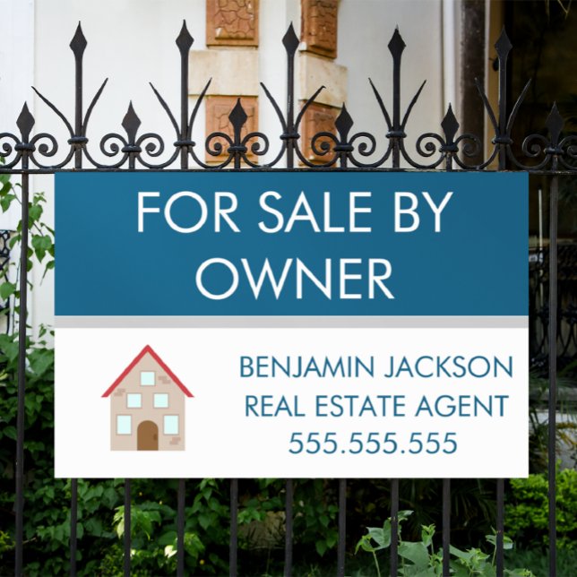 Modern Simple Real Estate Realtor Marketing Banner (FOR SALE BANNER REAL ESTATE MARKETING)