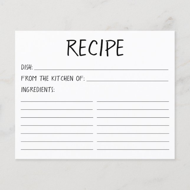 Modern Simple Recipe Card (Front)