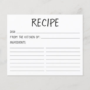 Modern Simple Recipe Card