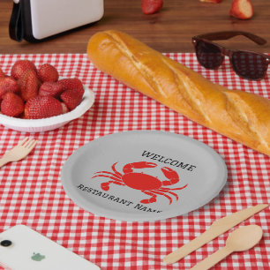 Modern Simple Red kink crab seafood fresh Paper Plate