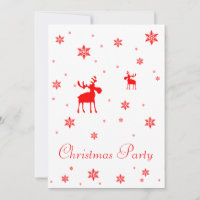 Modern Simple Red Moose Snowflakes
