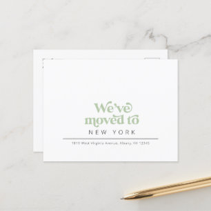Modern simple retro postcard moving announcement
