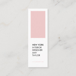 Modern simple rose pink elegant minimal designer mini business card