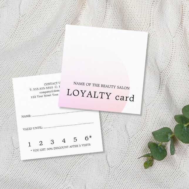 Modern Simple Rose White Beauty Loyalty Card (Creator Uploaded)