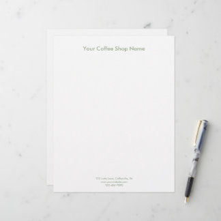 Modern Simple Sage Green Personalised Business Custom Letterhead