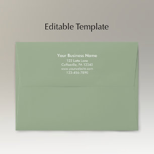Modern Simple Sage Green Personalized Business Envelope