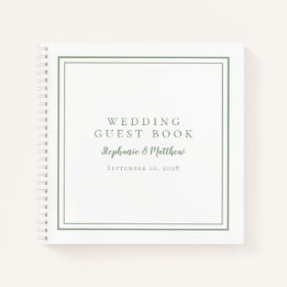 Modern Simple Sage Green Wedding Budget Guest Book