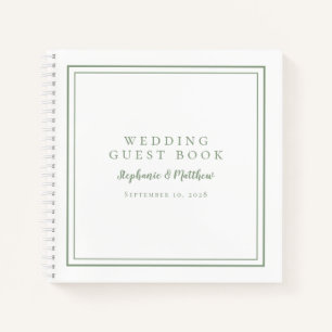Modern Simple Sage Green Wedding Budget Guest Book