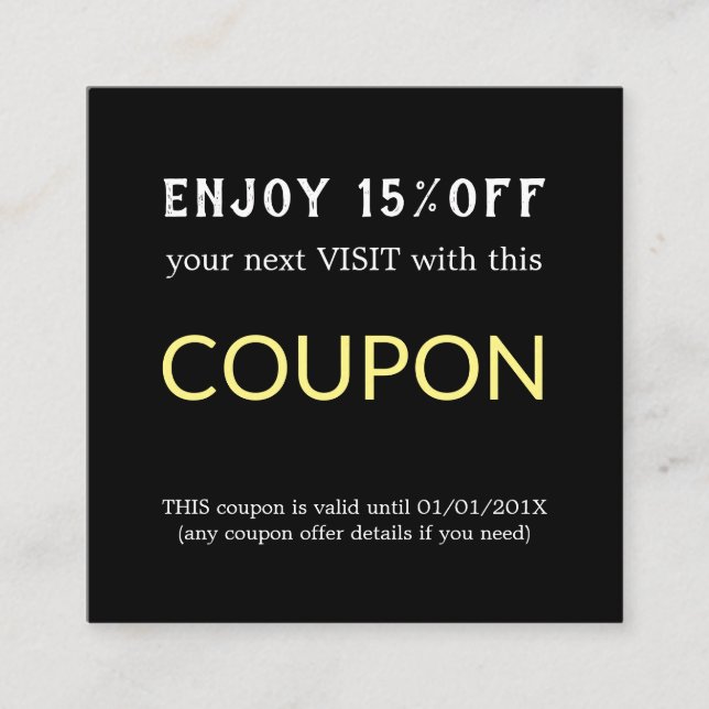 Modern Simple Salon Discount Coupon (Front)