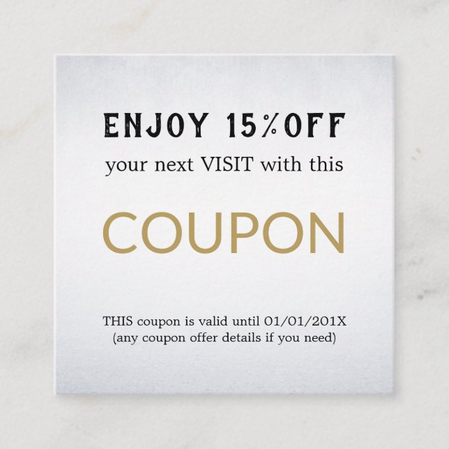 Modern Simple Salon Discount Coupon (Front)