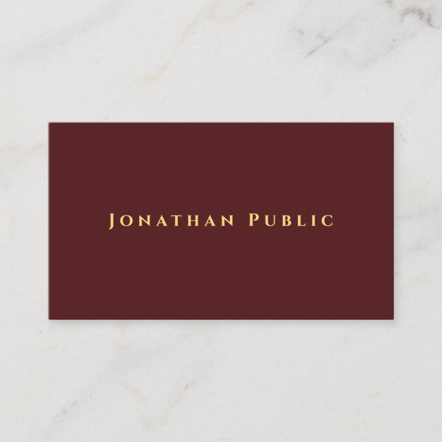 Modern Simple Scannable QR Code Faux Gold Text Business Card (Front)