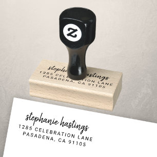 Modern Simple Script 40th Birthday Return Address Rubber Stamp