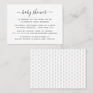 Modern Simple Script Baby Shower Invitation