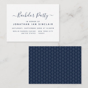 Modern Simple Script Bachelor Party Ticket Invite
