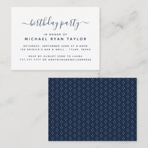 Modern Simple Script Birthday Party Invitation