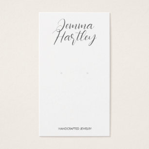 Modern Simple Script Black White Earring Display