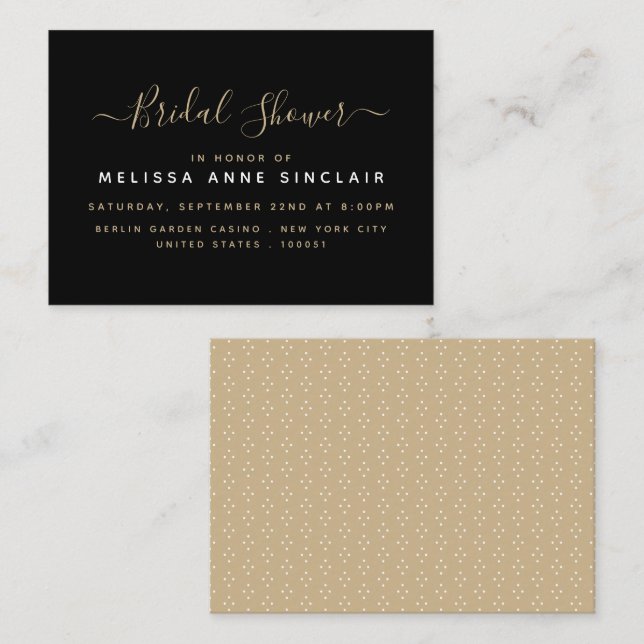 Modern Simple Script Bridal Shower Ticket Invite (Front/Back)