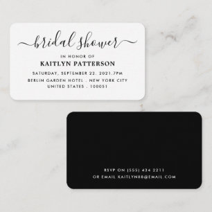 Modern Simple Script Bridal Shower Ticket Invite
