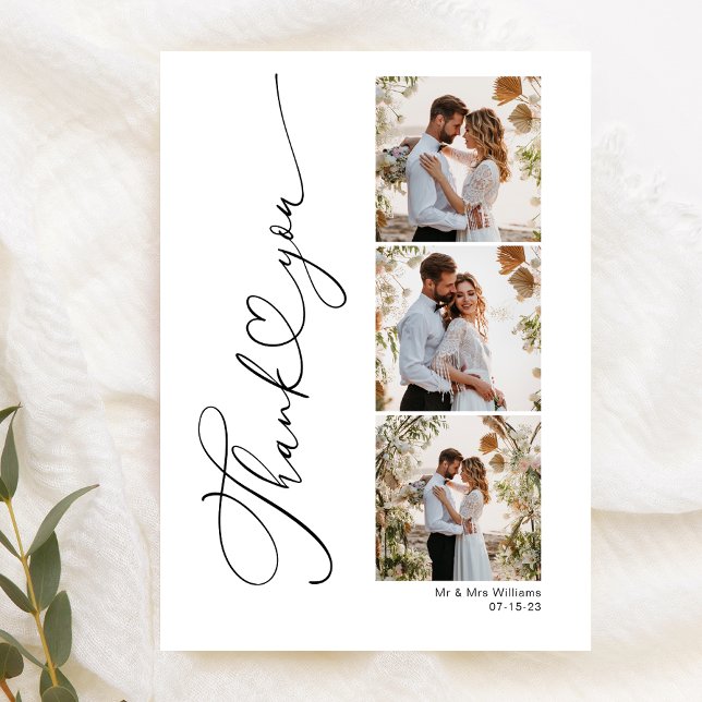 Modern Simple Script Heart Wedding Thank You Card (Creator Uploaded)