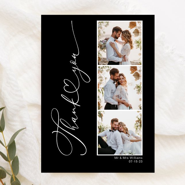 Modern Simple Script Heart Wedding Thank You Card (Creator Uploaded)