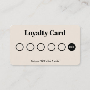 Modern Simple Script Loyalty Card Cream