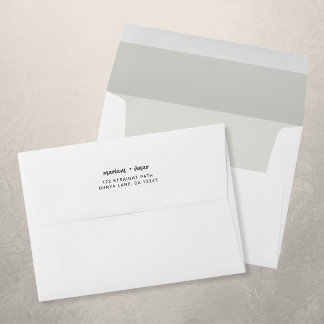 Modern Simple Script Name Wedding Return Address Envelope