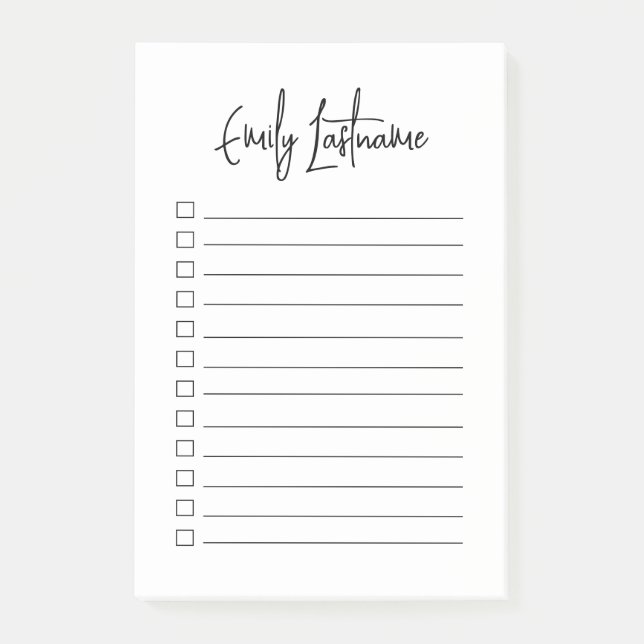 Modern Simple Script Personalised Notes (Front)