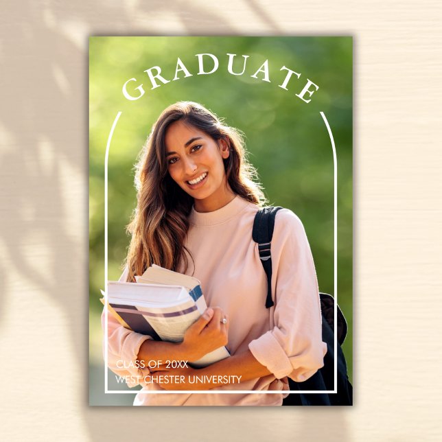 Modern Simple Script Photo Graduation Invitation (Creator Uploaded)