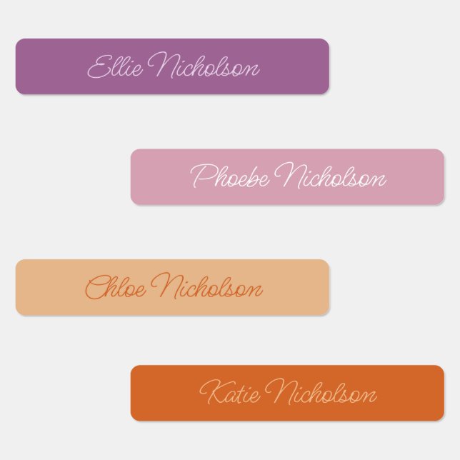 Modern Simple Script Purple Girly Waterproof Name  (Group)