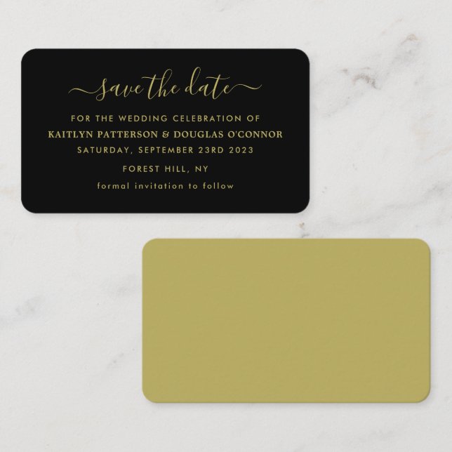Modern Simple Script Save The Date Card (Front/Back)