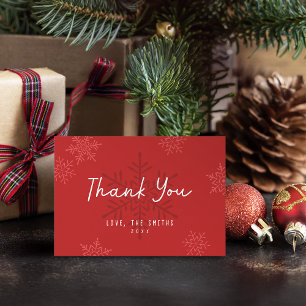 Modern Simple Script Snowflake Christmas Thank You