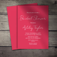 Modern Simple Script Viva Magenta Bridal Shower