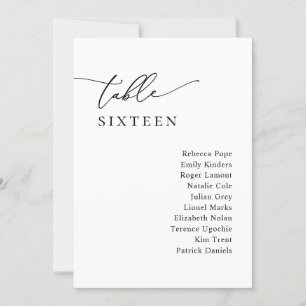Modern Simple Script Wedding Seating Chart Cards