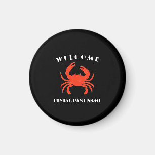 Modern Simple seafood welcome red Crab custom Magnet