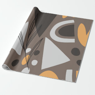 Modern simple shapes seamless pattern design. Scan Wrapping Paper