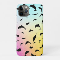 Modern Simple shark whale fish rainbow gradient 